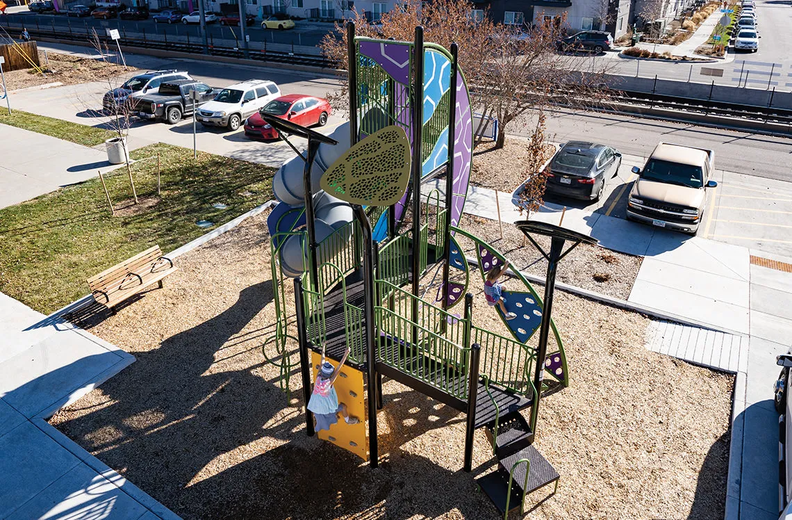 Three level playground at Newland Square Park